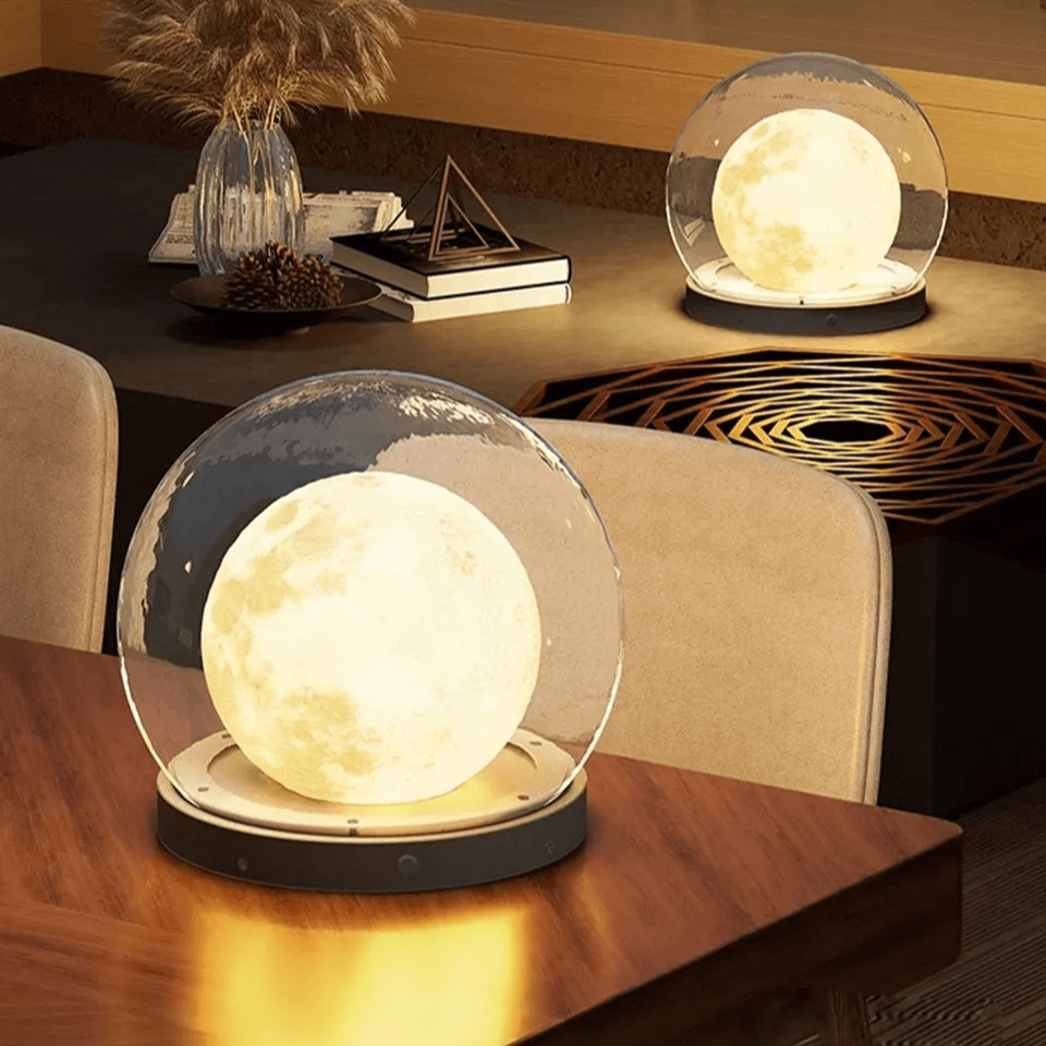 Nowoczesna lampa zewnętrzna - design w kształcie księżyca