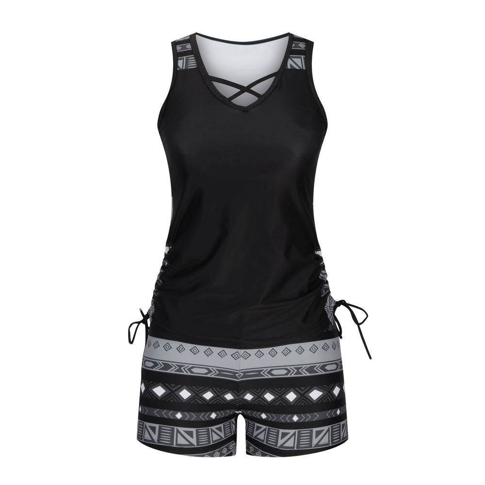 European And American Women's Seperated Swimwear High Waist Swimsuit Tied Top