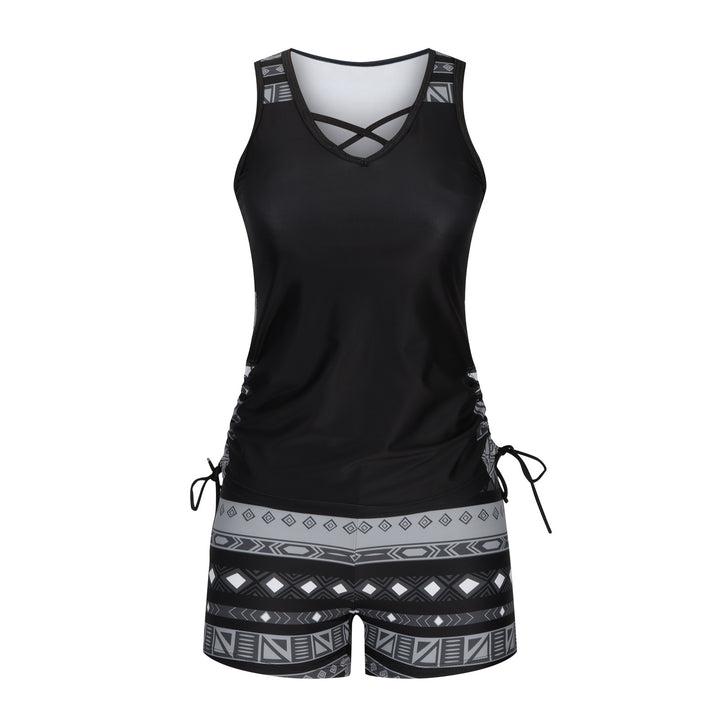 European And American Women's Seperated Swimwear High Waist Swimsuit Tied Top