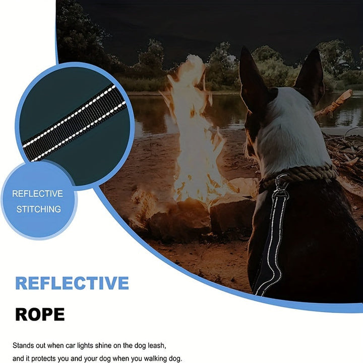 Regulowana smycz bungee dla psów – amortyzująca wstrząsy i odblaskowa dla dużych psów