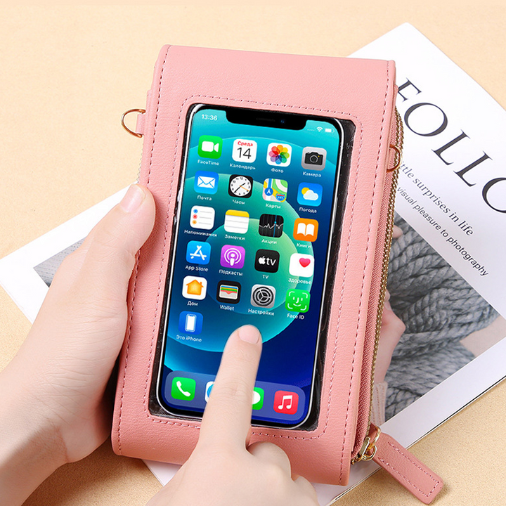 Torba na Telefon z Ekranem Dotykowym i Funkcją Portfela – Kompaktowa Torba Crossbody na Co Dzień