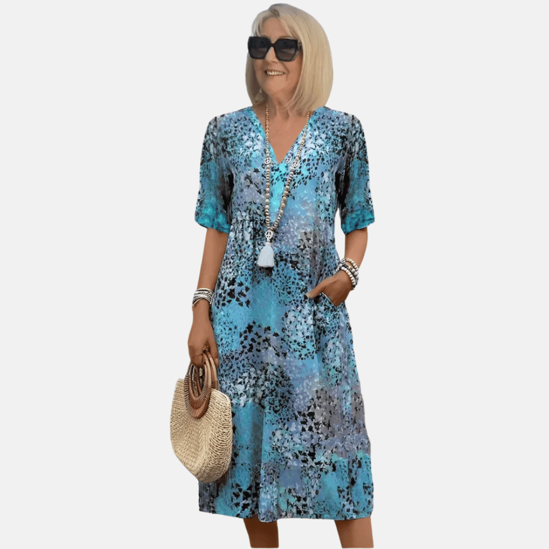 Luźna Sukienka Letnia Casual