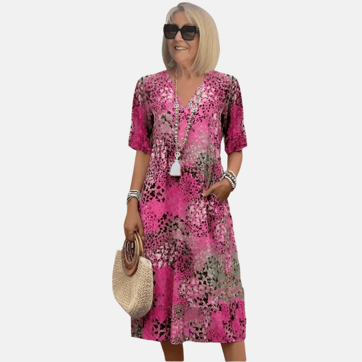 Luźna Sukienka Letnia Casual
