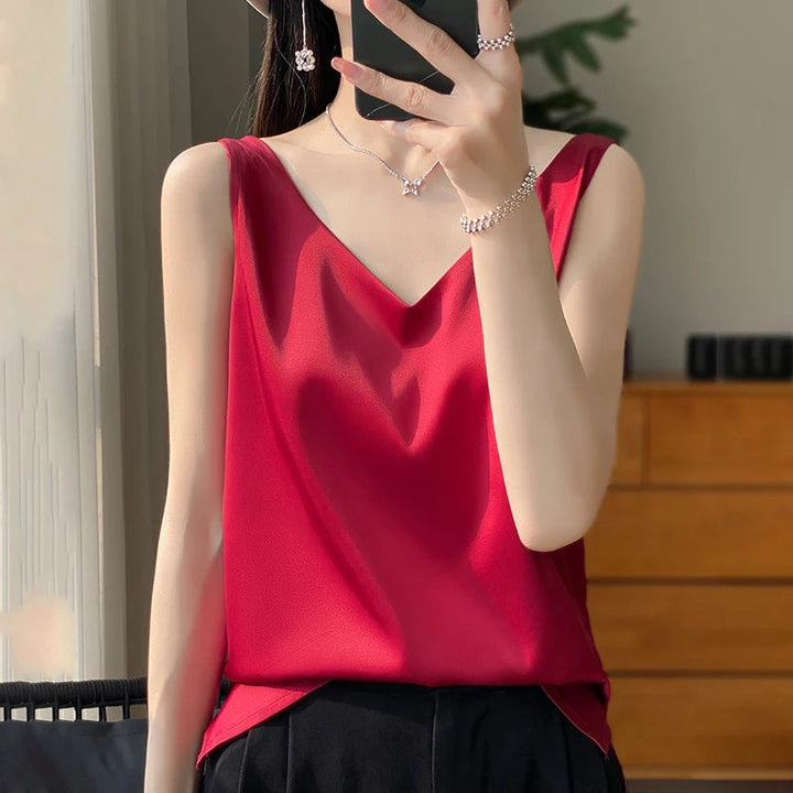 Stylowy jedwabny top damski