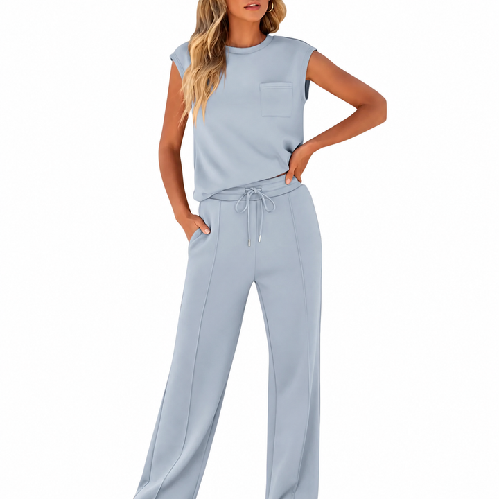 Damski zestaw oversize – casual na lato, odpowiedni do domu i na czas wolny
