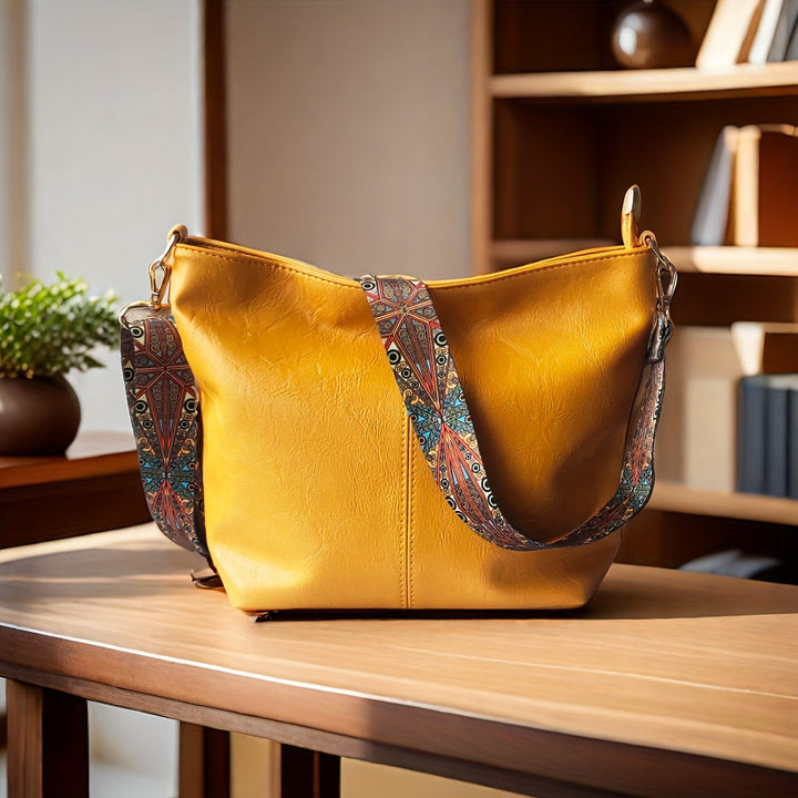 Pojemna geometryczna torba – torba na ramię o dużej pojemności w stylu retro