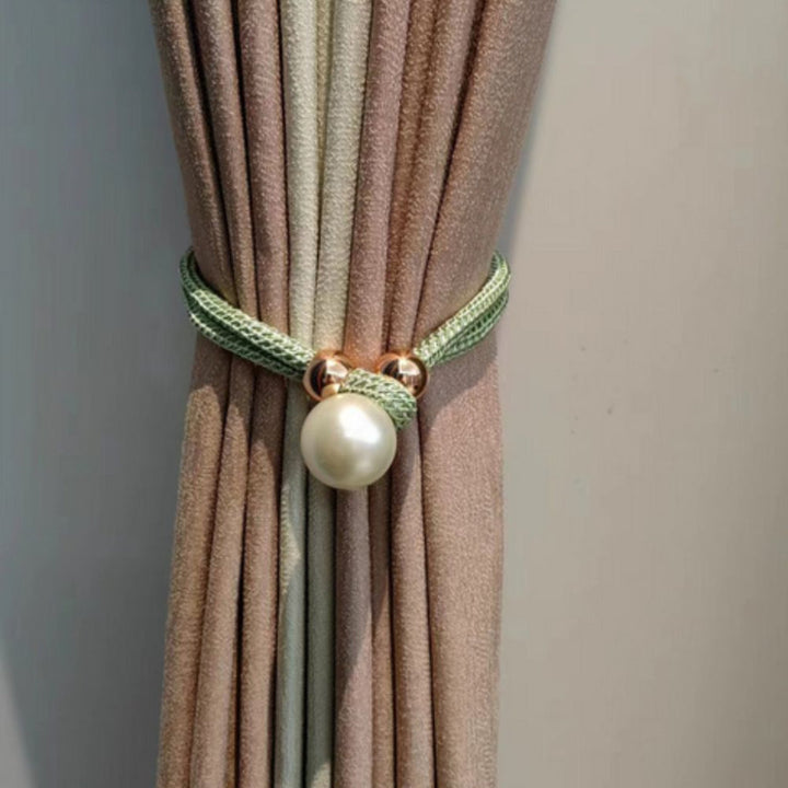 Lśniący Elegancki Zestaw 2-Częściowy Zapięcie Zasłon Perłowe