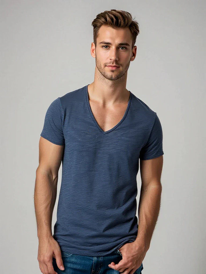 Męska koszulka V-neck