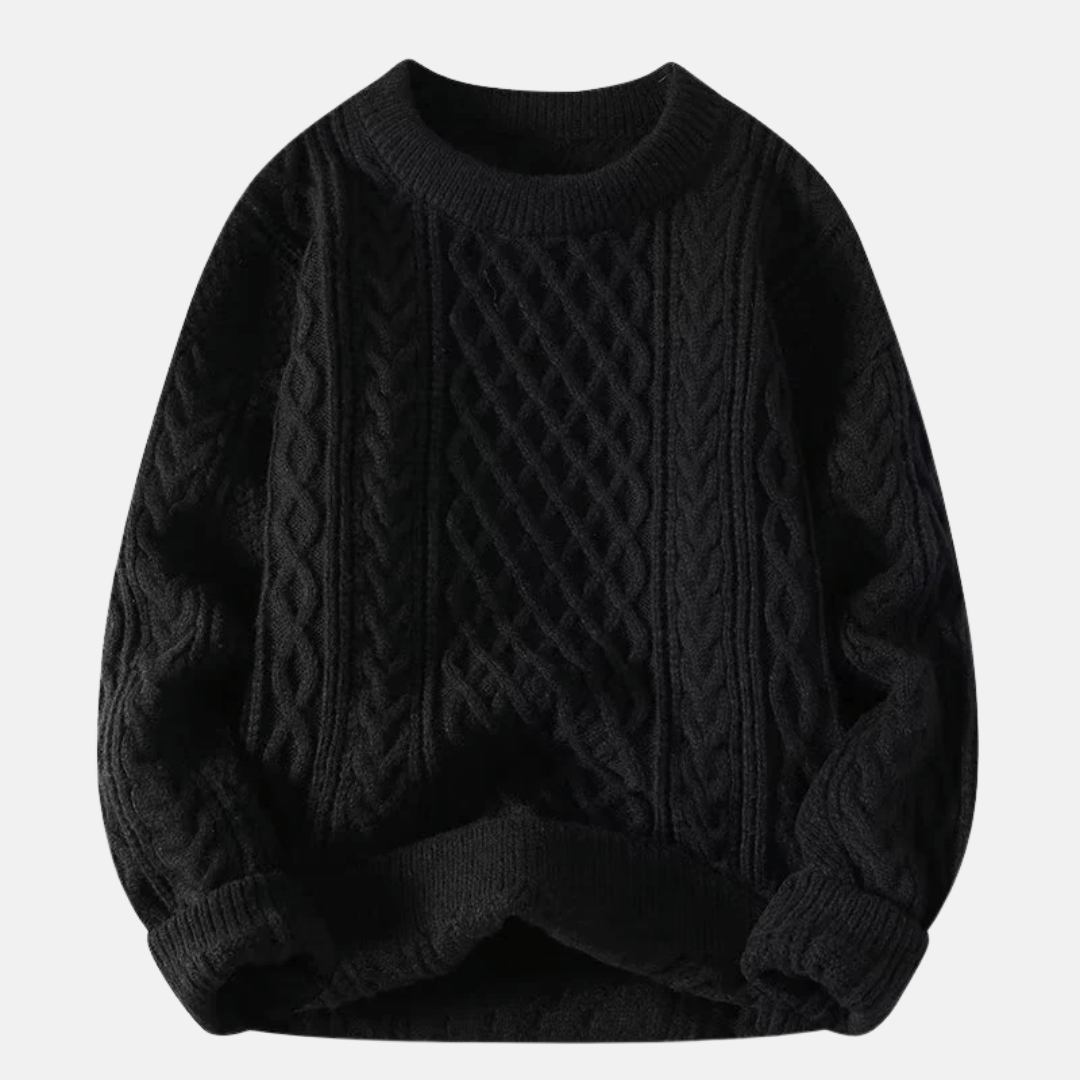 Męski sweter zimowy z gładkiego splotu