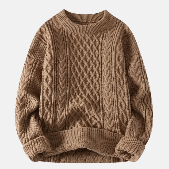 Męski sweter zimowy z gładkiego splotu