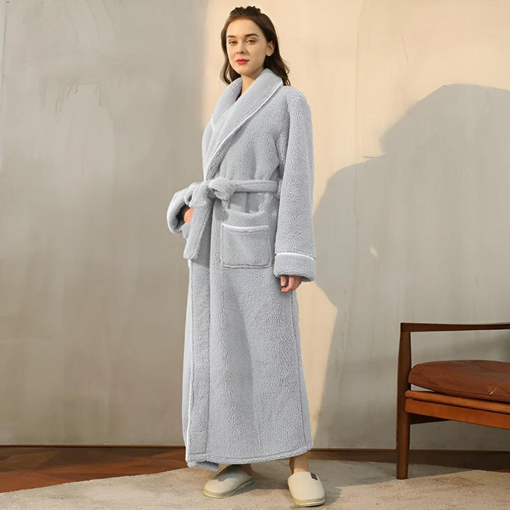 Luksusowy Fleece Ciepły Komfortowy Szlafrok