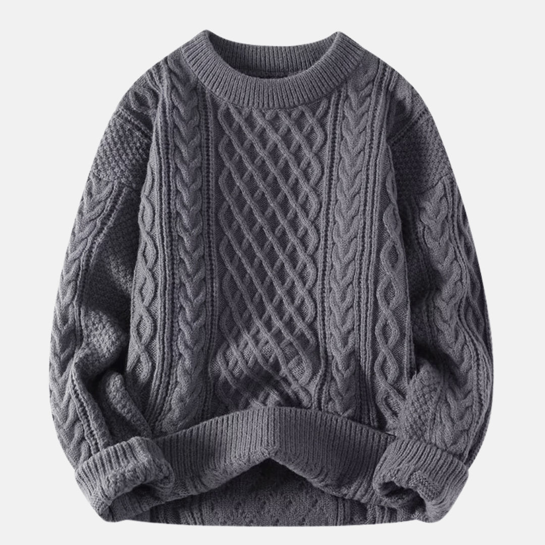 Męski sweter zimowy z gładkiego splotu