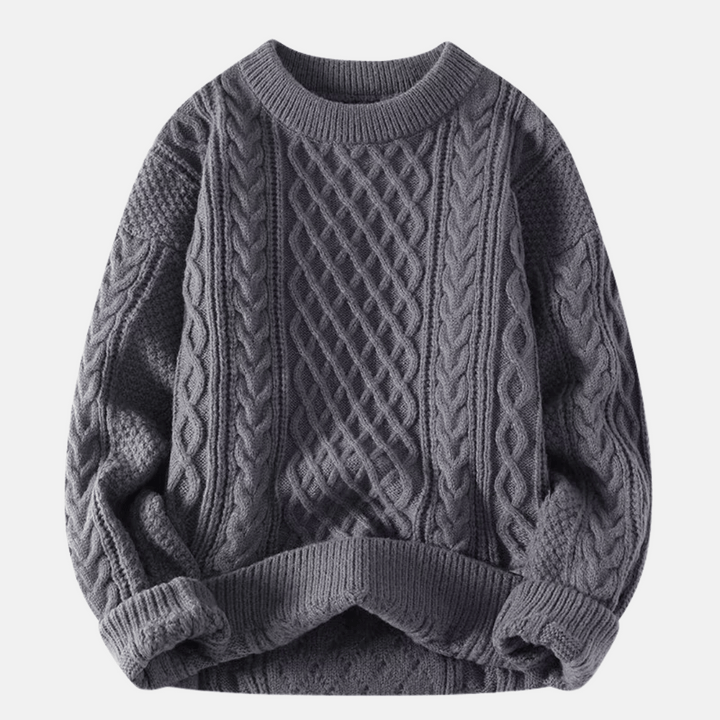 Męski sweter zimowy z gładkiego splotu