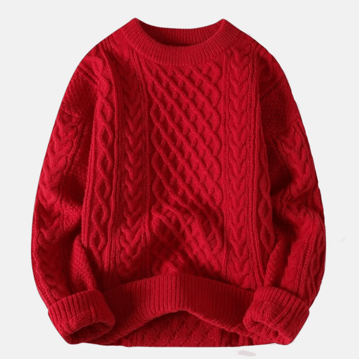 Męski sweter zimowy z gładkiego splotu