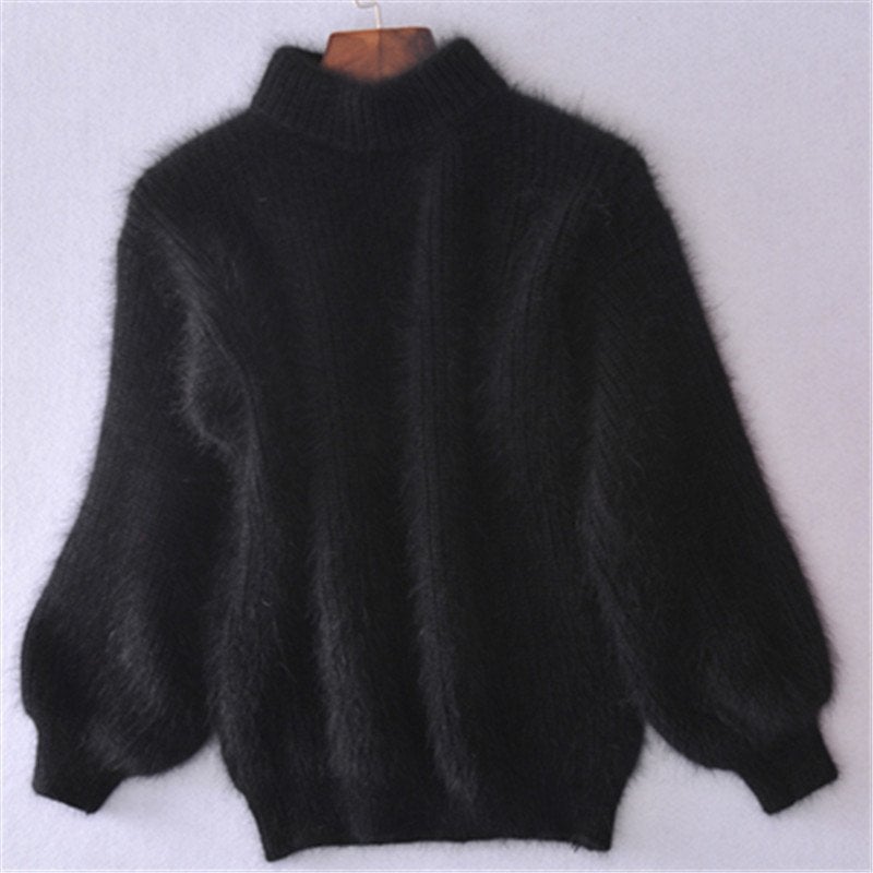 Sweter z golfem z moheru