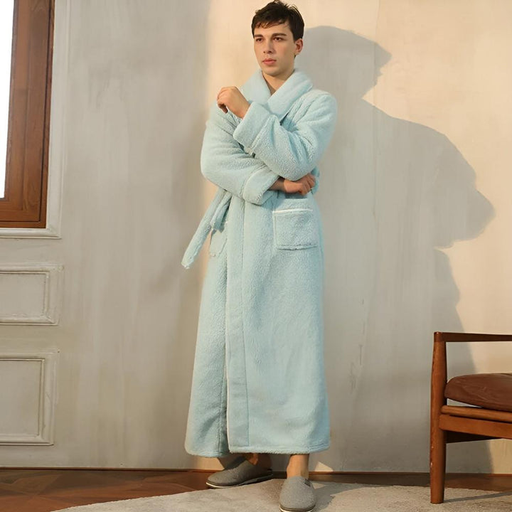 Luksusowy Fleece Ciepły Komfortowy Szlafrok