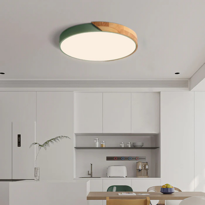 Drewniana lampa sufitowa Delos Scandi | Naturalna designerska lampa LED