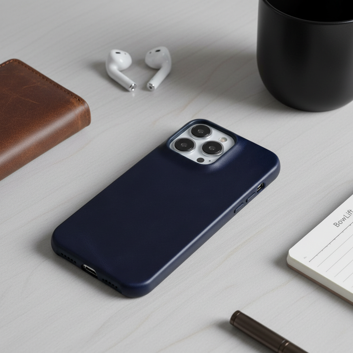 Etui ze skóry naturalnej z woskiem olejowym do Apple iPhone