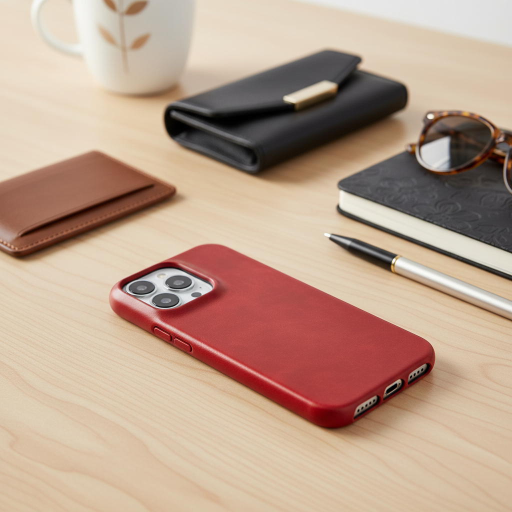 Etui ze skóry naturalnej z woskiem olejowym do Apple iPhone