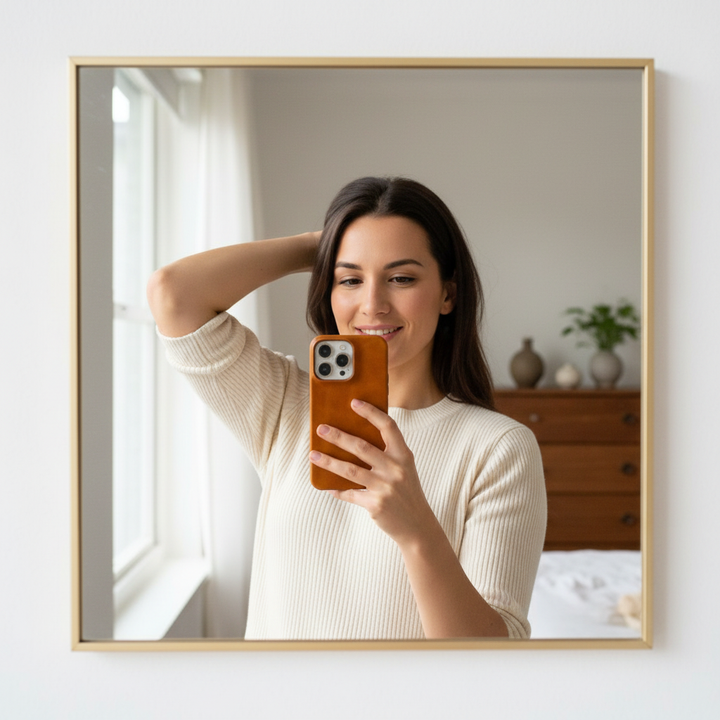 Etui ze skóry naturalnej z woskiem olejowym do Apple iPhone