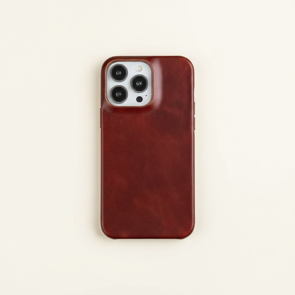 Etui ze skóry naturalnej z woskiem olejowym do Apple iPhone