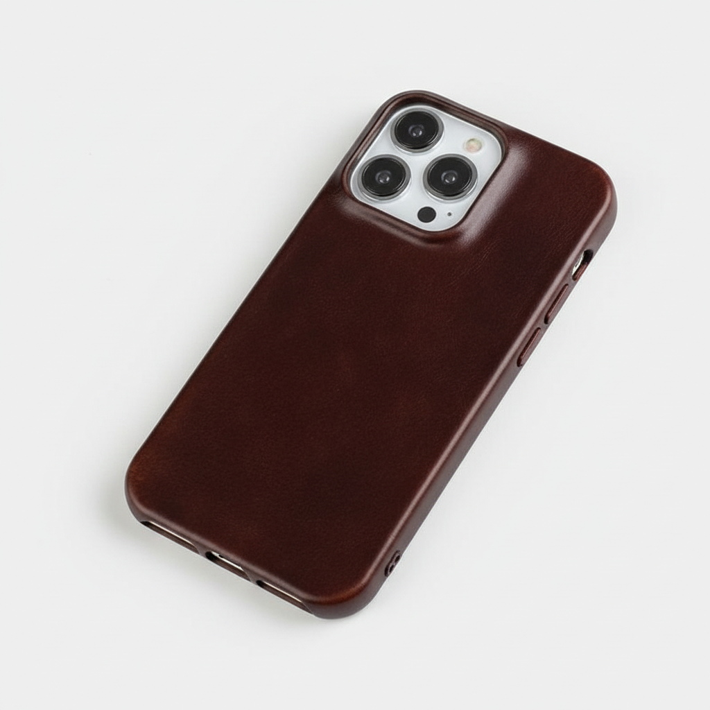 Etui ze skóry naturalnej z woskiem olejowym do Apple iPhone