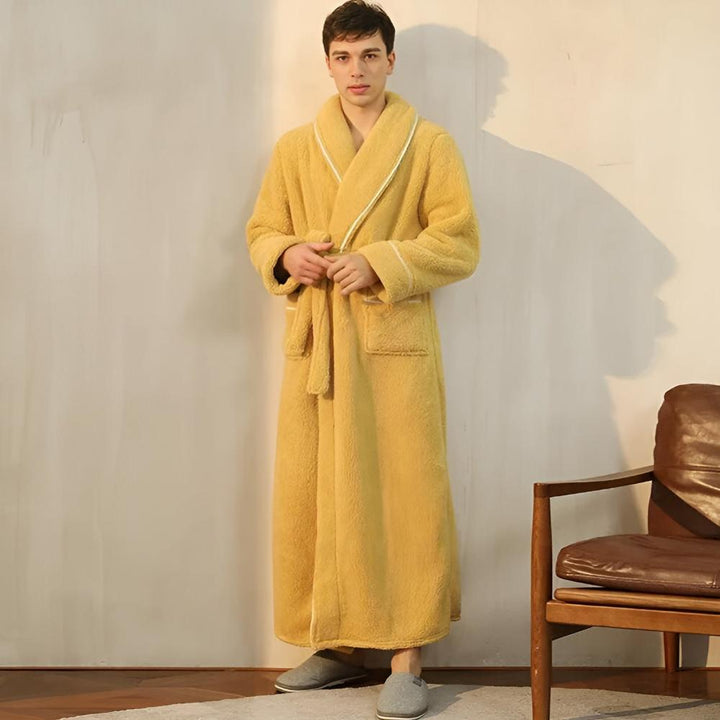 Luksusowy Fleece Ciepły Komfortowy Szlafrok