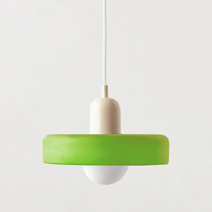 Wisząca lampa Bauhaus z kolorowego szkła