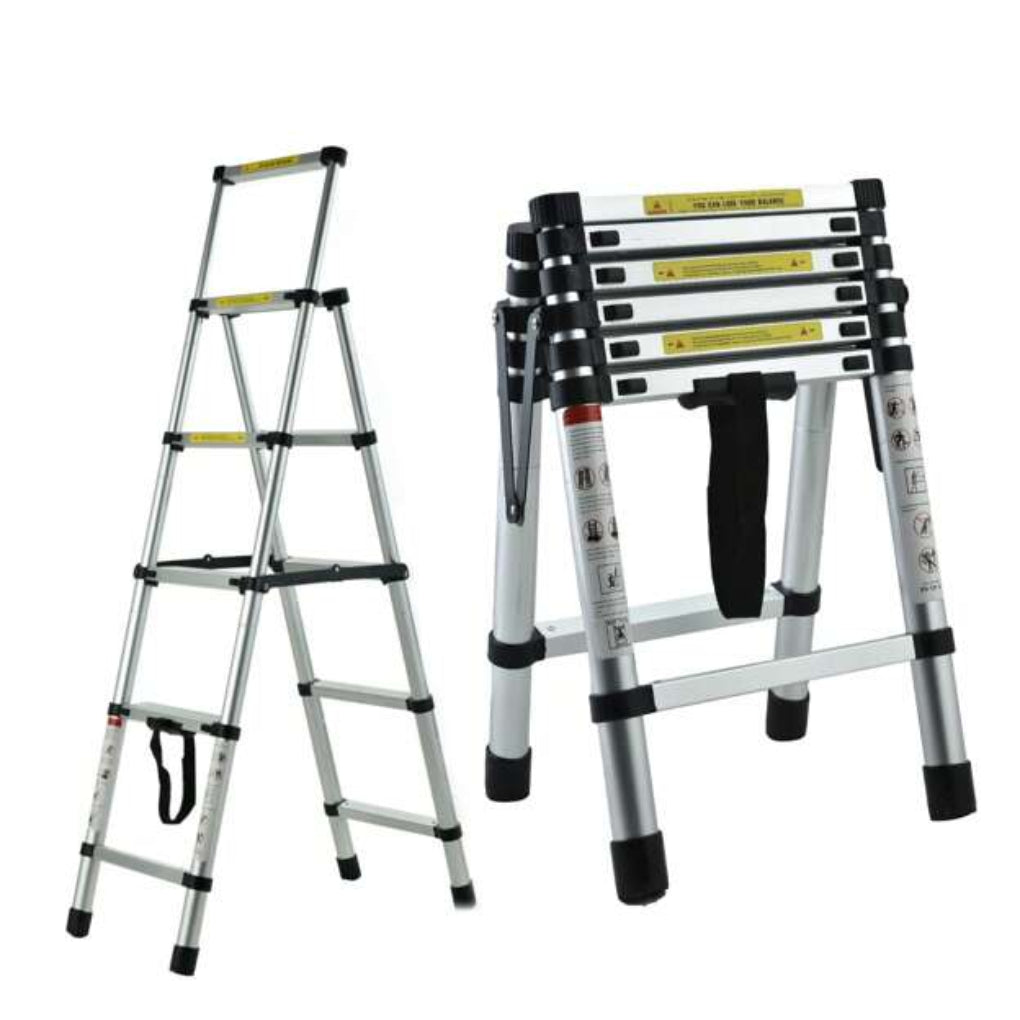 6FT+7FT Aluminiowa Drabina Teleskopowa – Bezpieczna, Przenośna i Regulowana