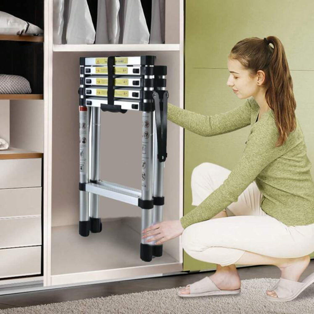 6FT+7FT Aluminiowa Drabina Teleskopowa – Bezpieczna, Przenośna i Regulowana