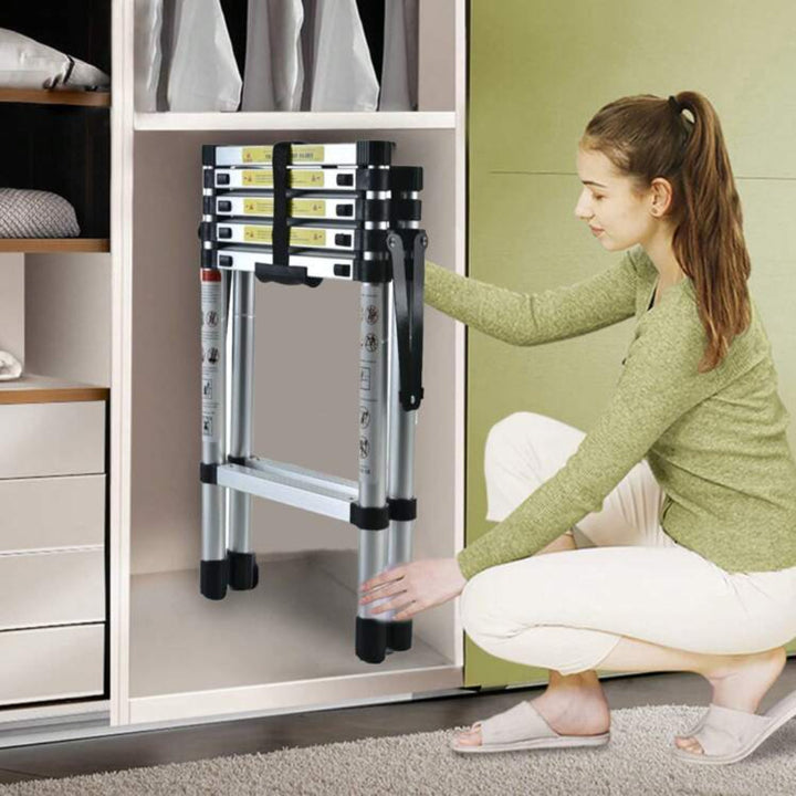 6FT+7FT Aluminiowa Drabina Teleskopowa – Bezpieczna, Przenośna i Regulowana