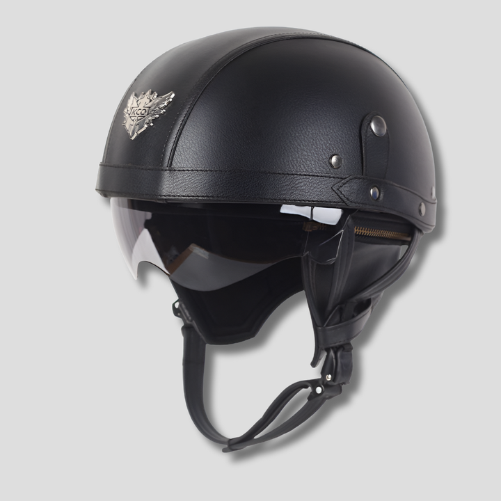 Vintage Kask Motocyklowy z Wysuwanym Wizjerem