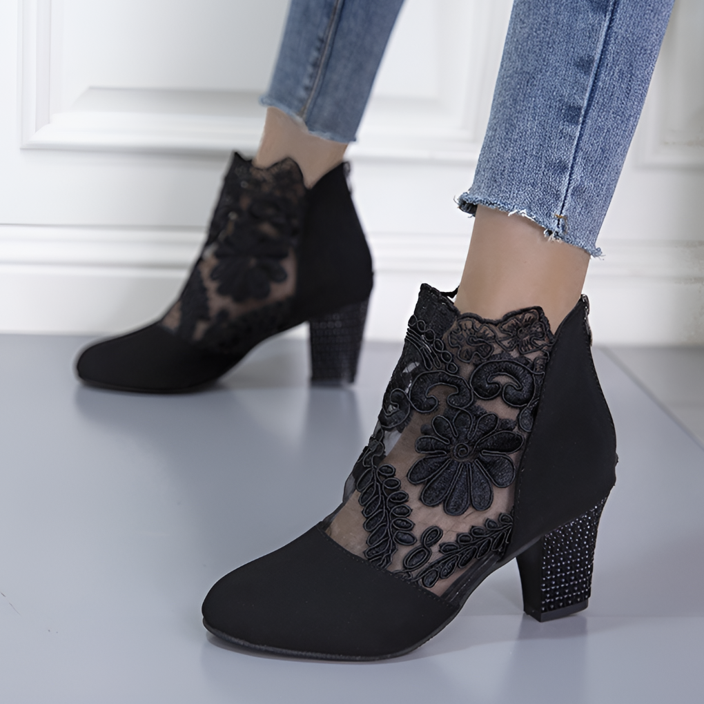 Haftowany dizajn lace wysokie obcasy