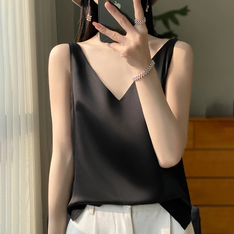 Stylowy jedwabny top damski