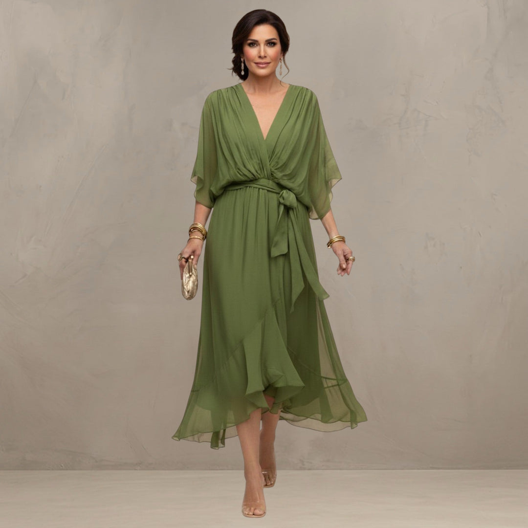 Marta™ | Elegancka szyfonowa sukienka midi
