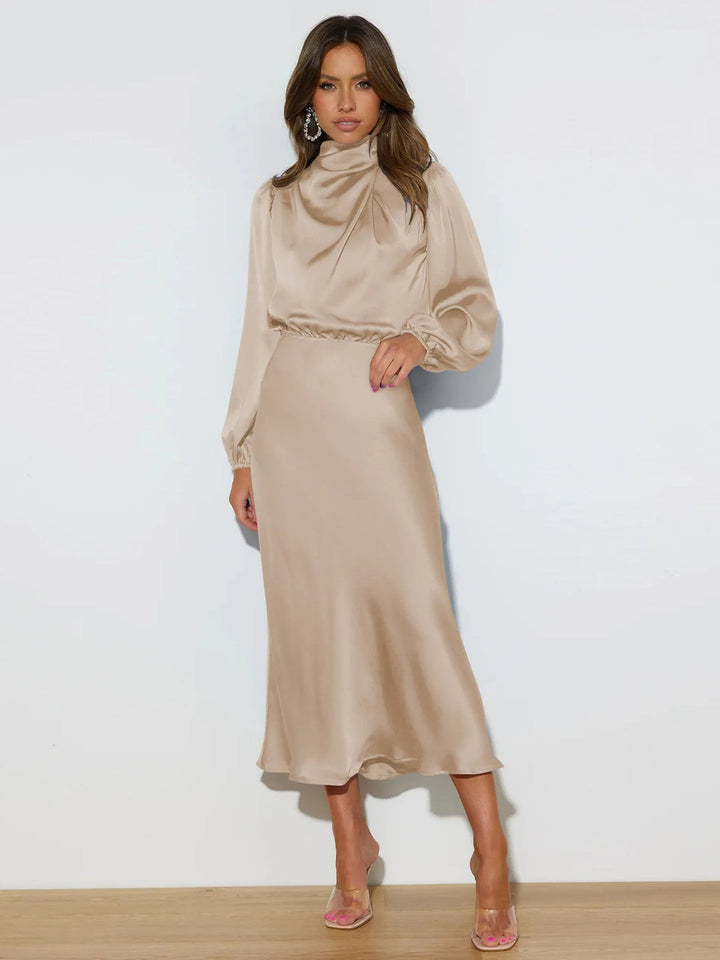 Elegancka satynowa sukienka wieczorowa dla kobiet
