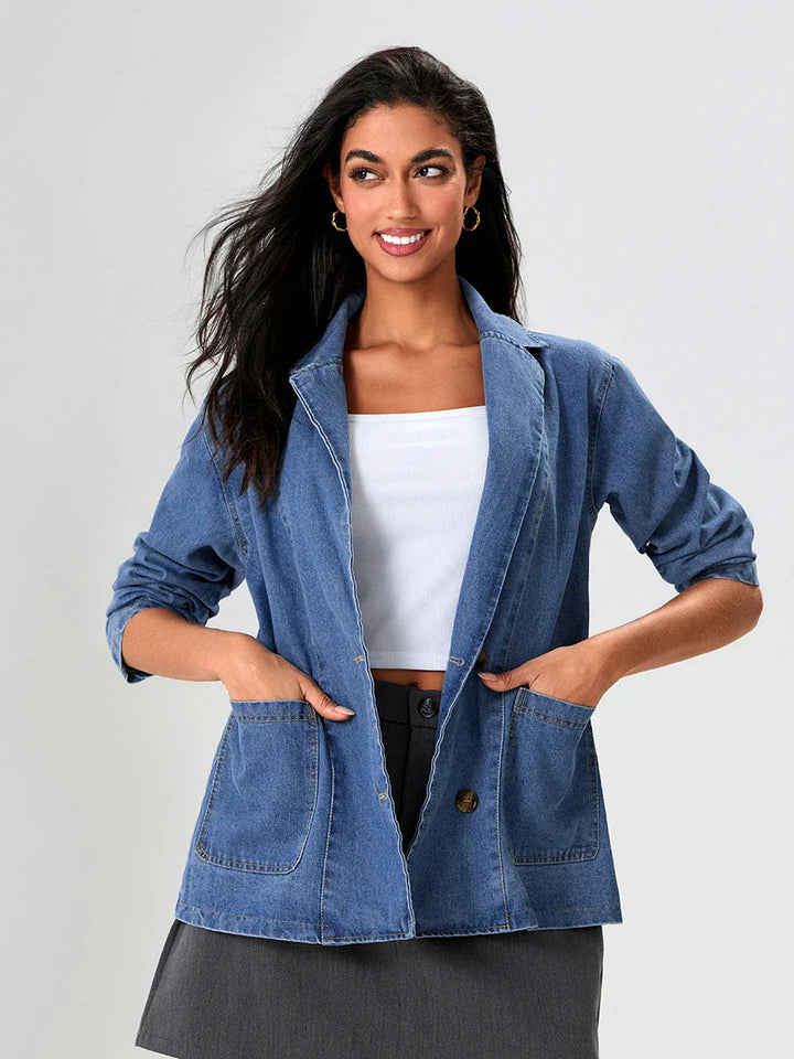 UrbanEdge – Denim Blazer z Klasycznym Fitem