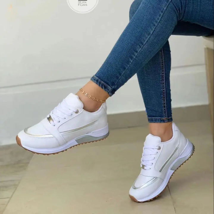 Kobiece Sneakersy z Siatki i Skóry Patchwork