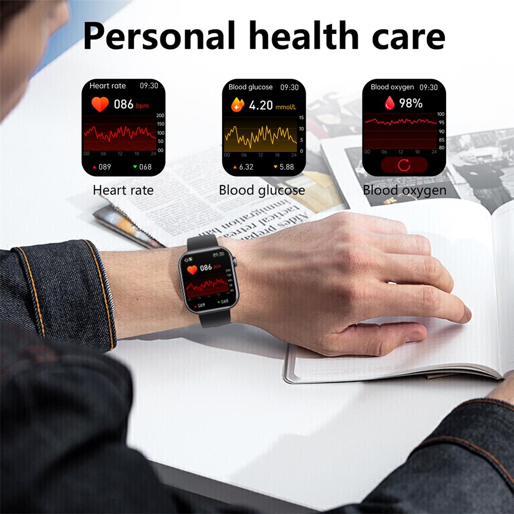 Wodoodporny smartwatch z pomiarem ciśnienia krwi, saturacji krwi i snu