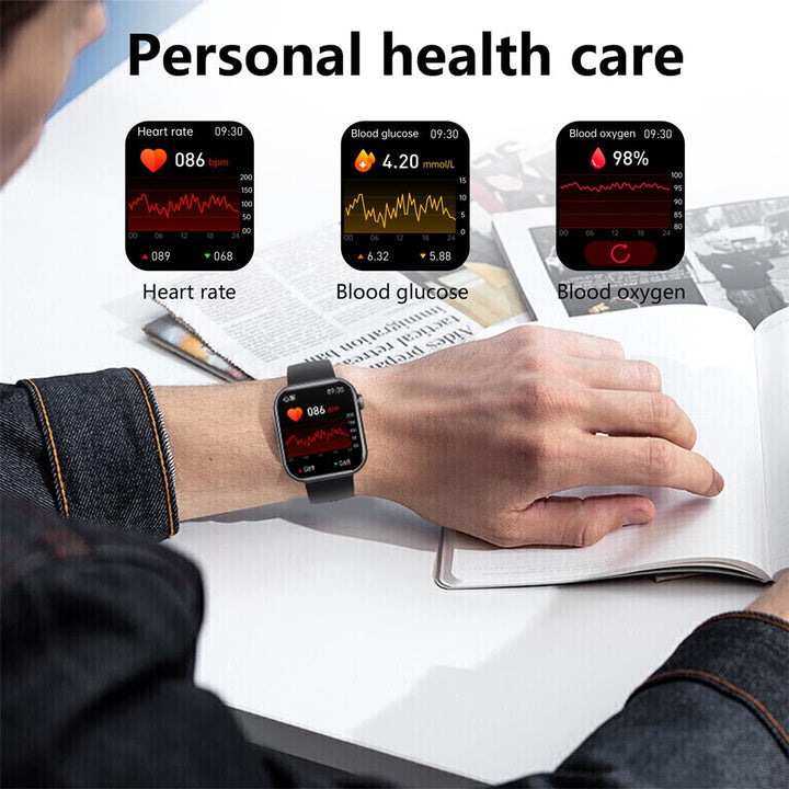 Wodoodporny smartwatch z pomiarem ciśnienia krwi, saturacji krwi i snu
