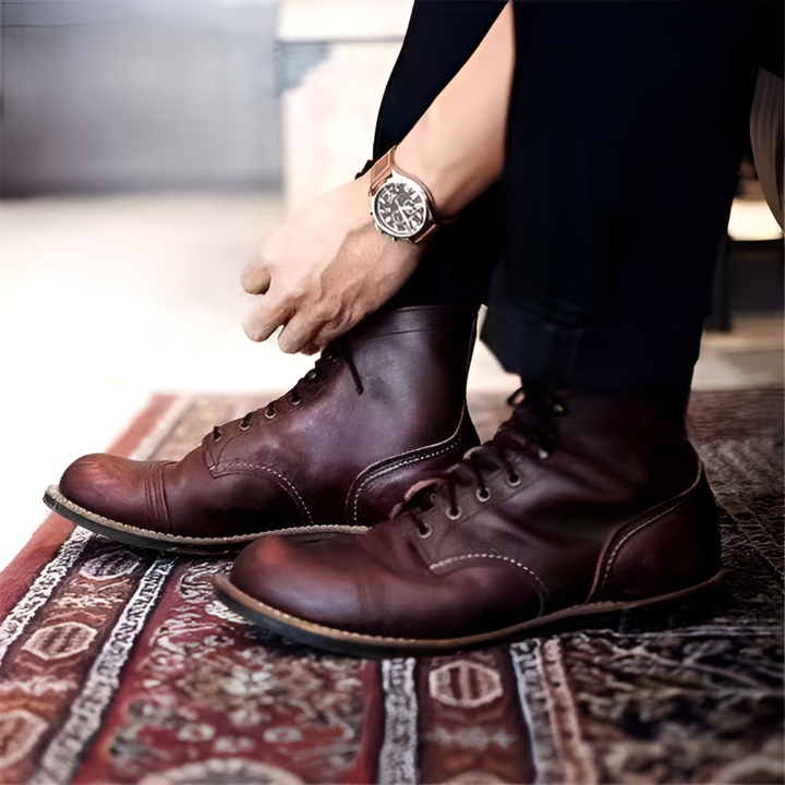 Vintage Lace-Up Boots dla Mężczyzn