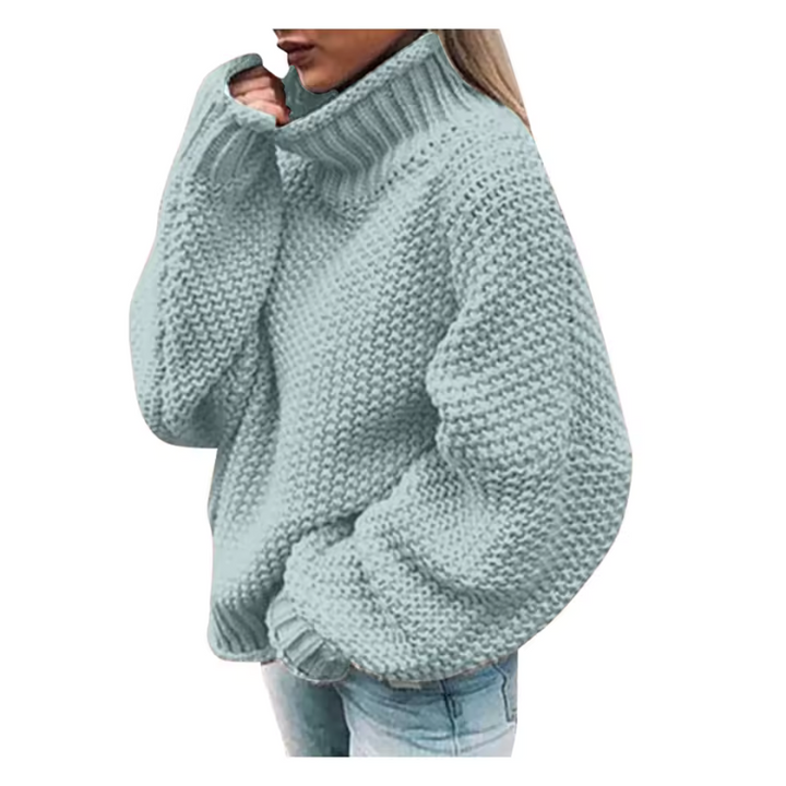 RIVA – damski sweter z dzianiny z golfem