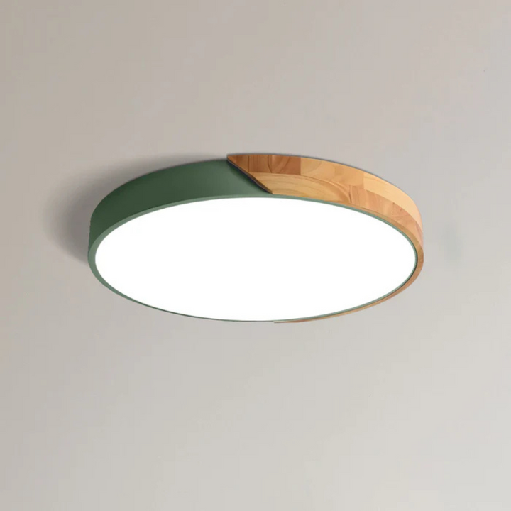 Drewniana lampa sufitowa Delos Scandi | Naturalna designerska lampa LED