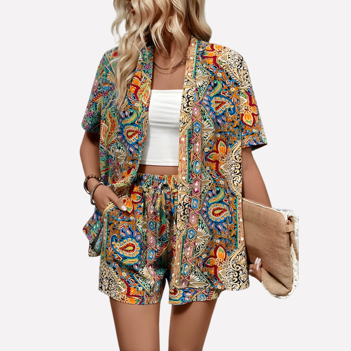Kobieca Bluzka Kimono i Szorty