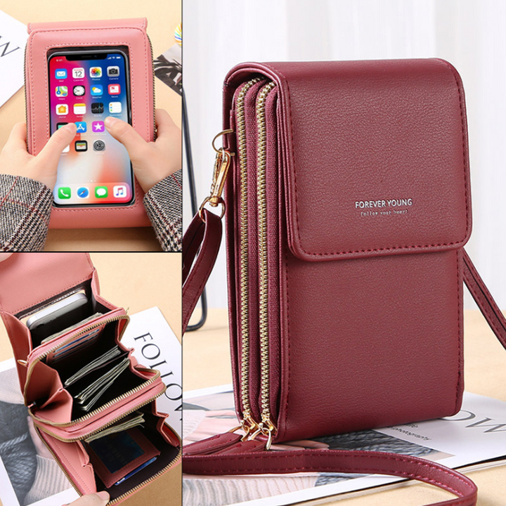 Torba na Telefon z Ekranem Dotykowym i Funkcją Portfela – Kompaktowa Torba Crossbody na Co Dzień