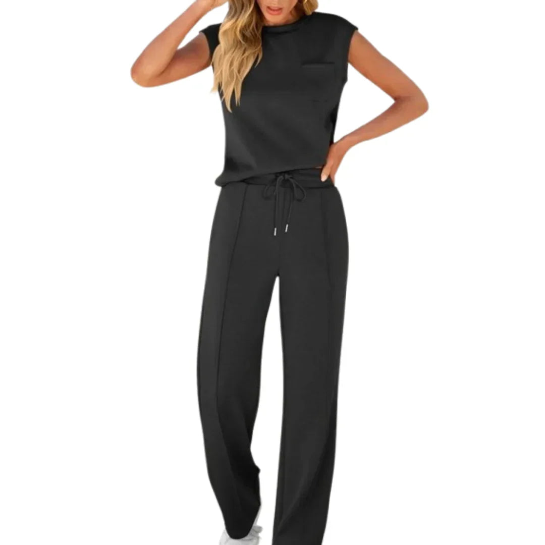 Damski zestaw oversize – casual na lato, odpowiedni do domu i na czas wolny