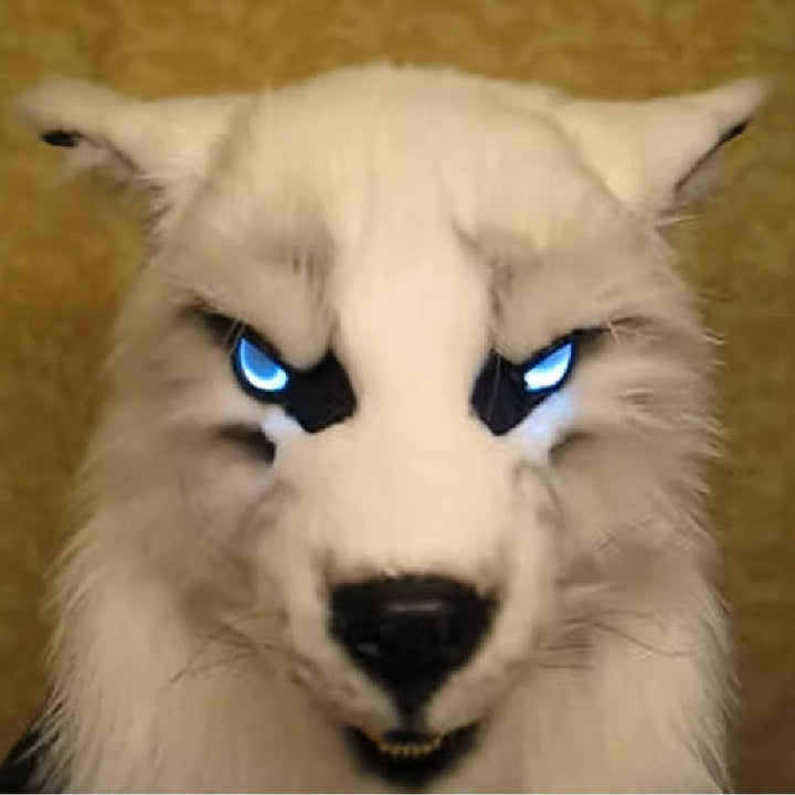 Maska wilkołaka WolfLux LED | Świecące oczy i ruchome uszy do idealnego cosplayu i kostiumu na Halloween