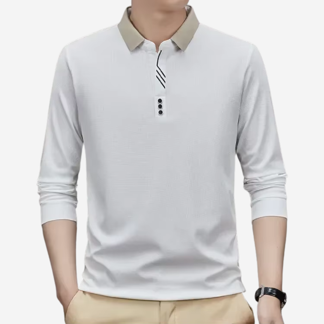 Casual Długirekawowy Polo dla Mężczyzn