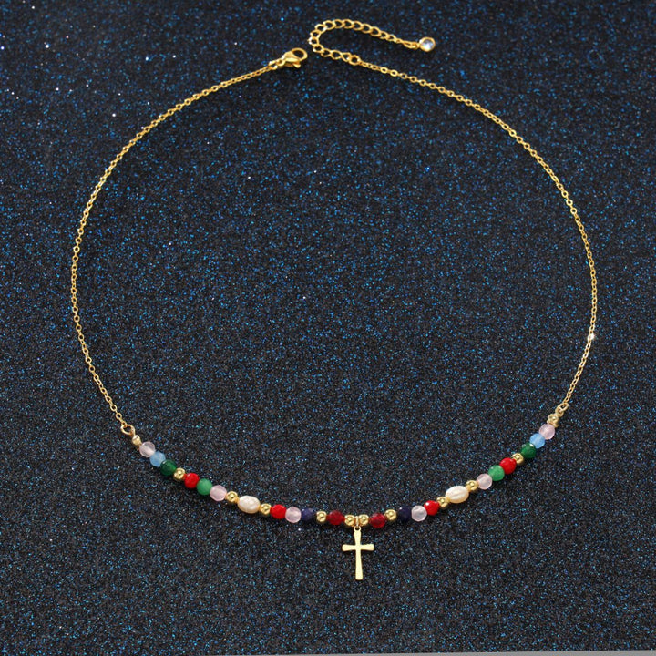 Cross Pendant Clavicle Chain Fashionable Minimalist Womens Jewelry