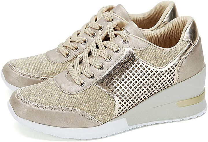 Kobiece Sneakersy na Wysokim Koturnie